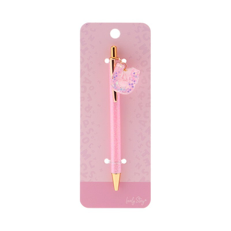 Caneta com letra Lovely Story — Rosa / U