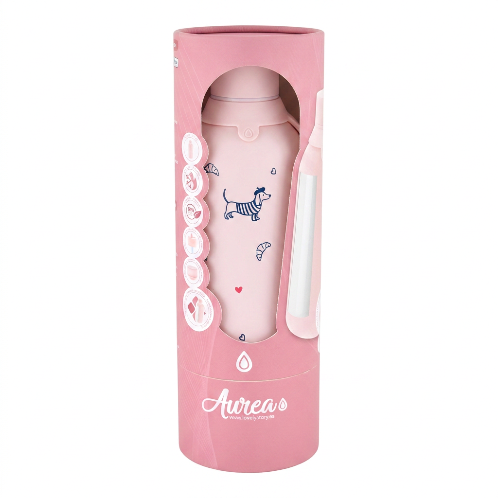Garrafa térmica com interior cerâmico Lovely Story – Velvet Paws – Rosa – 500 ml