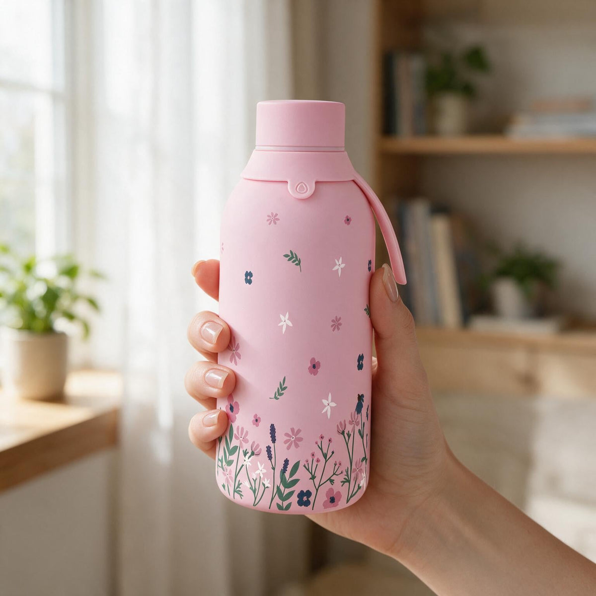 Garrafa térmica com interior cerâmico Áurea – Sweet Breeze – 500 ml · Rosa escuro