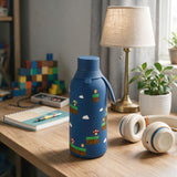 Garrafa térmica com interior cerâmico 500 ml Áurea – Level Boss – Azul escuro