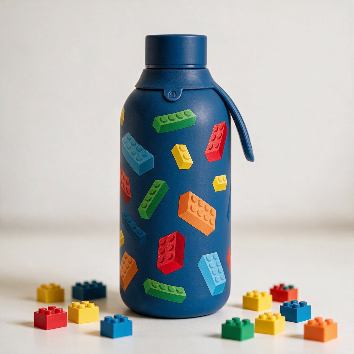 Garrafa térmica com interior cerâmico 500 ml Áurea – Block Build – Azul escuro