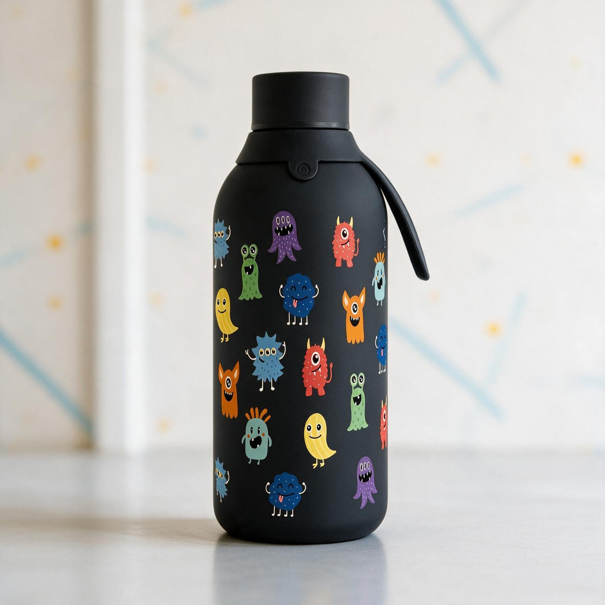 Garrafa térmica com interior cerâmico 500 ml Áurea – Wild Things – Preto