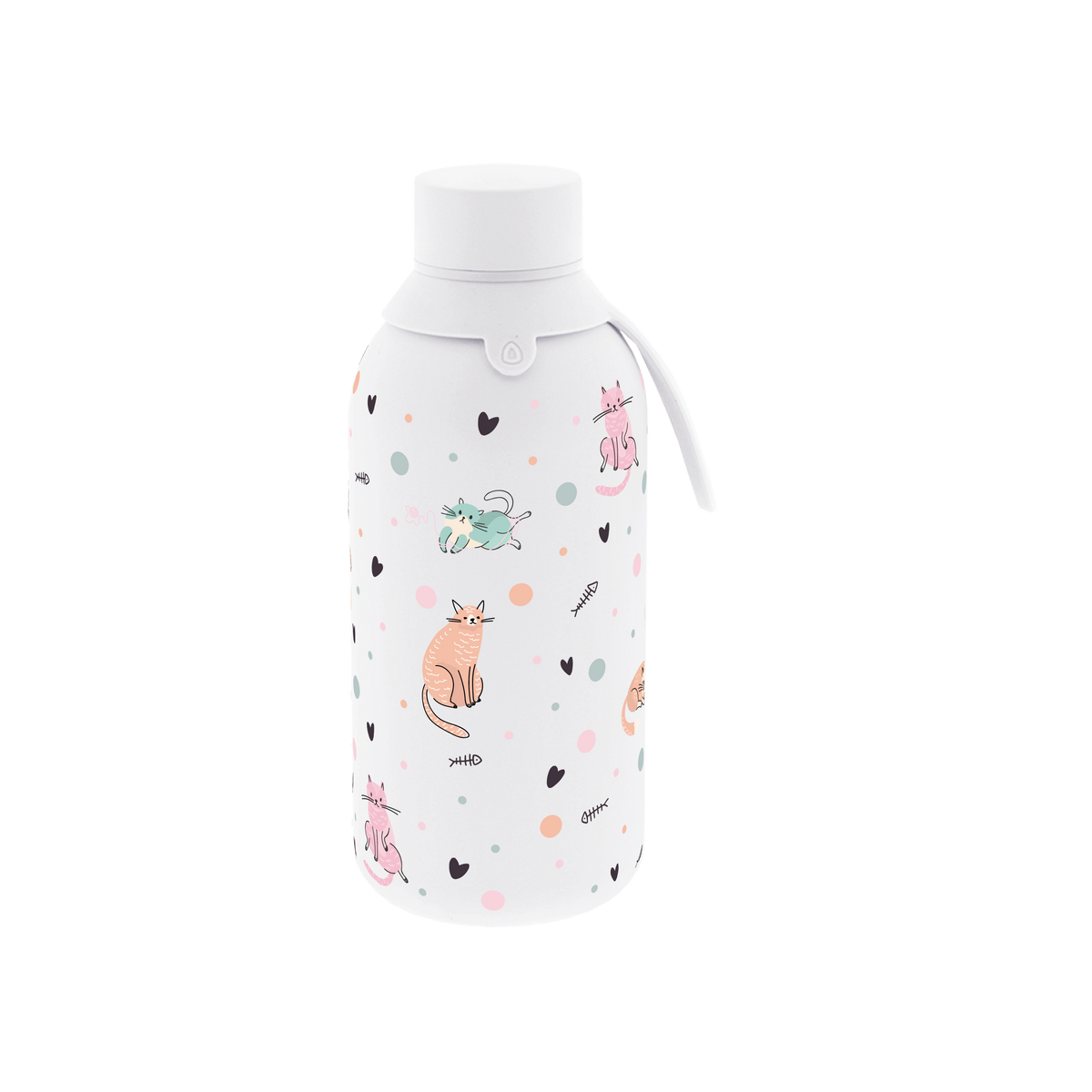Garrafa térmica com interior cerâmico Áurea – Dot & Meow – 500 ml · Branco gelo