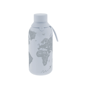 Garrafa térmica com interior cerâmico Áurea – Sketch Maps – 500 ml · Cinzento