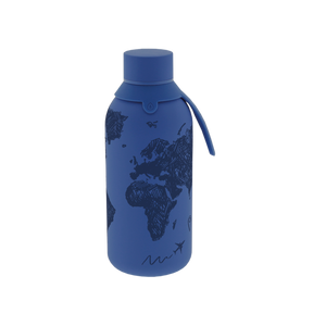 Garrafa térmica com interior cerâmico Áurea – Sketch Maps – 500 ml · Azul escuro