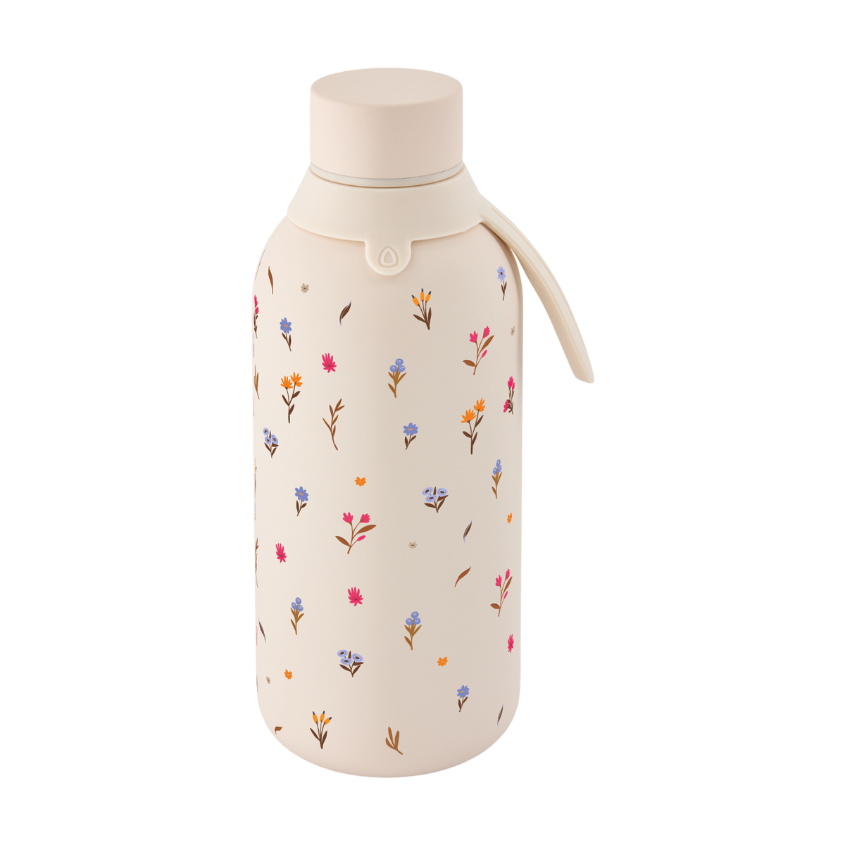 Garrafa térmica com interior cerâmico Áurea – Little Bloom – 500 ml · Areia