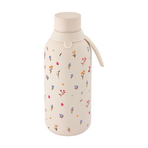 Garrafa térmica com interior cerâmico Áurea – Little Bloom – 500 ml · Areia