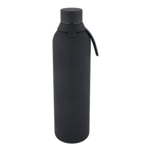 Garrafa térmica com interior cerâmico Áurea – Lisa – 750 ml · Preto
