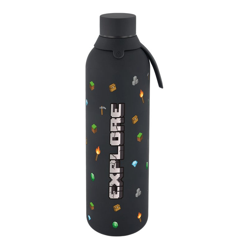 Garrafa térmica com interior cerâmico 750 ml Áurea – Pixel Craft – Preto — Ref. BTC7088NG