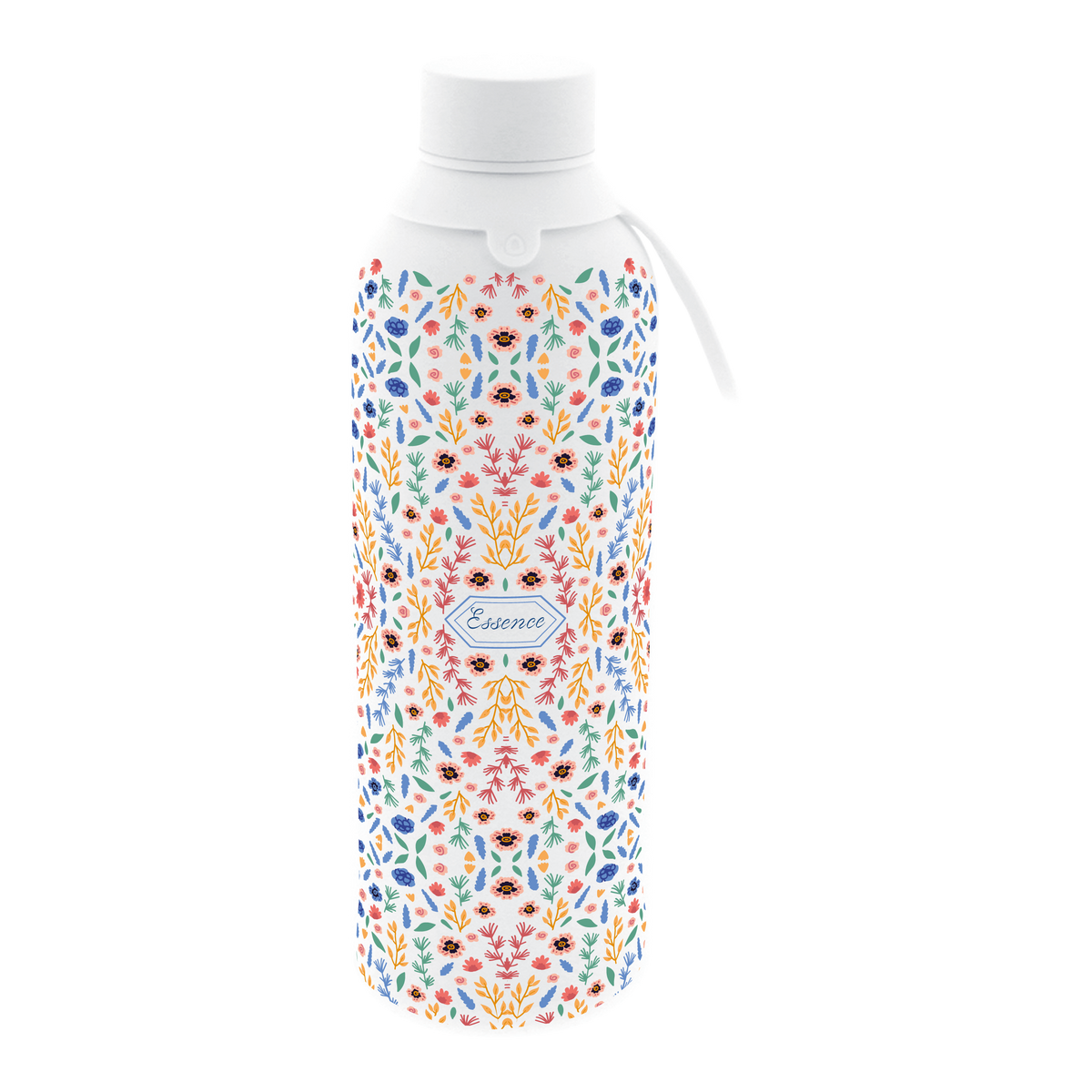 Garrafa térmica com interior cerâmico Áurea – Floral Essence – 750 ml · Branco gelo · Essence
