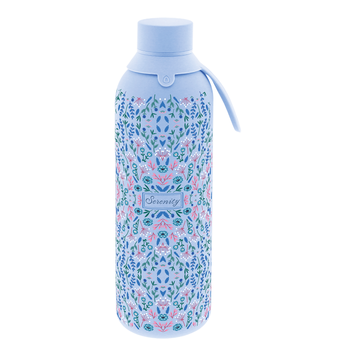Garrafa térmica com interior cerâmico Áurea – Floral Essence – 750 ml · Azul céu · Serenity