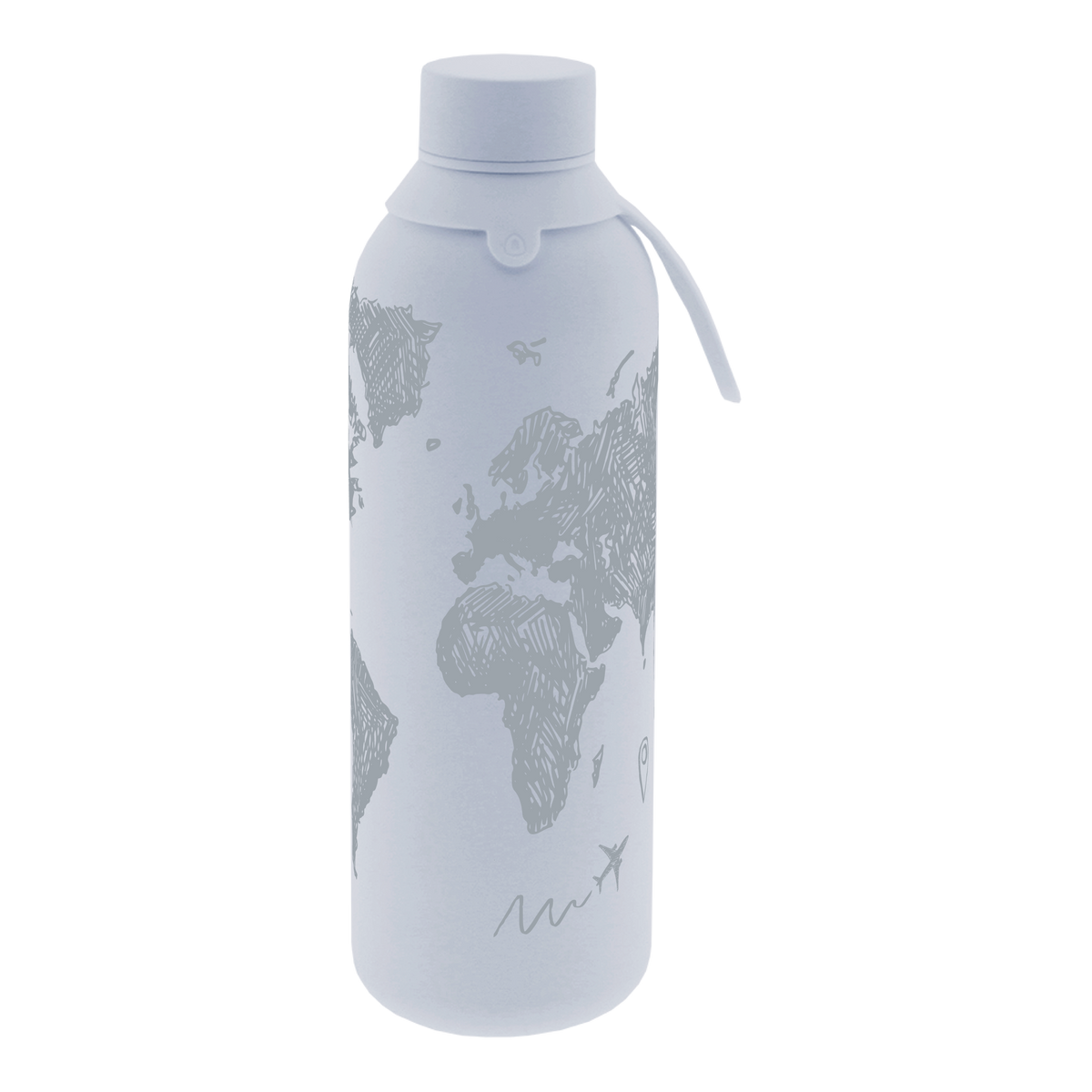 Garrafa térmica com interior cerâmico Áurea – Sketch Maps – 750 ml · Cinzento