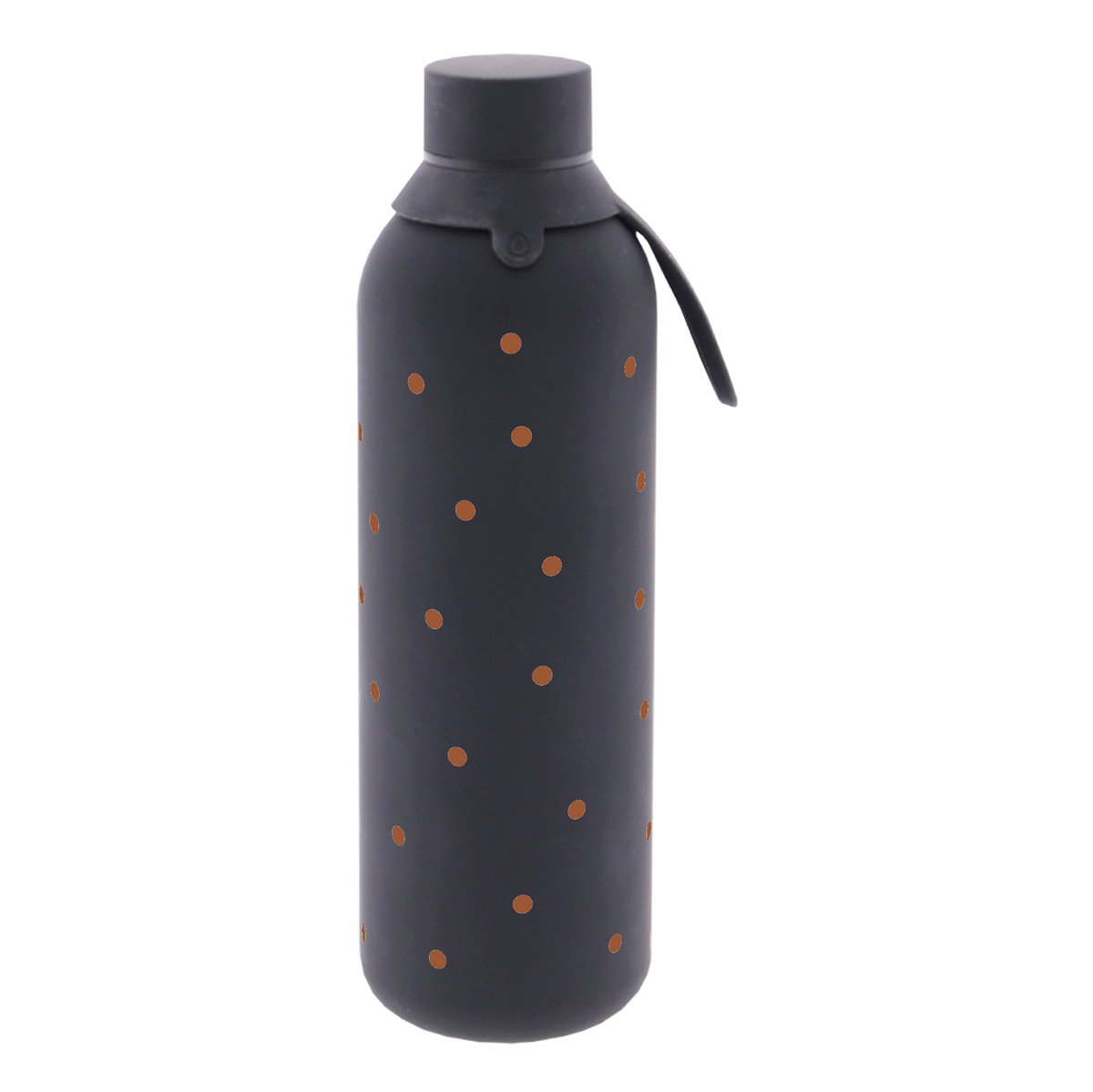 Garrafa térmica com interior cerâmico Áurea – Petite Dots – 750 ml · Preto