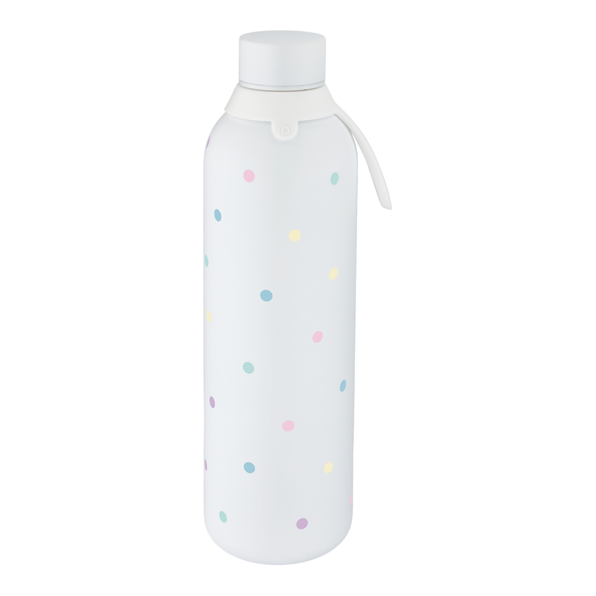 Garrafa térmica com interior cerâmico Áurea – Pastel Dots – 750 ml · Branco gelo