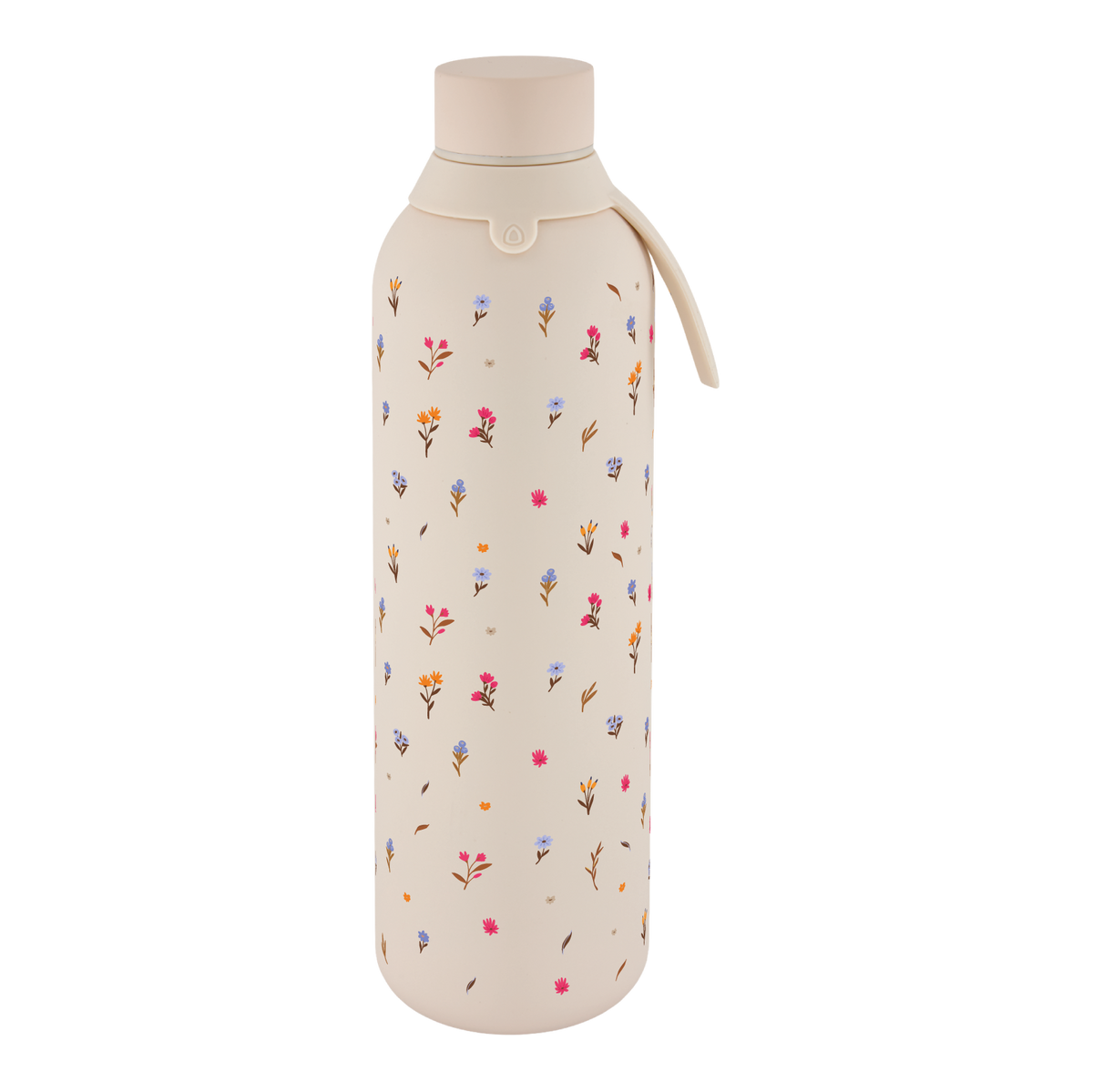 Garrafa térmica com interior cerâmico Áurea – Little Bloom – 750 ml · Areia