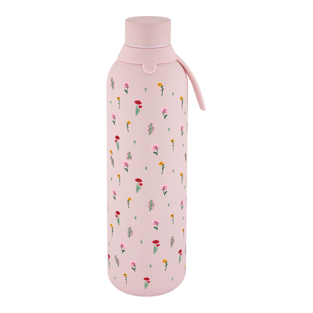 Garrafa térmica com interior cerâmico Áurea – Little Bloom – 750 ml · Rosa