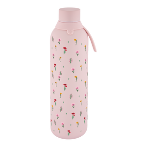 Garrafa térmica com interior cerâmico Áurea – Little Bloom – 750 ml · Rosa