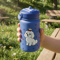 Garrafa térmica infantil 330 ml Lovely Story – Fluffy Friend – Dark Blue – Azul escuro