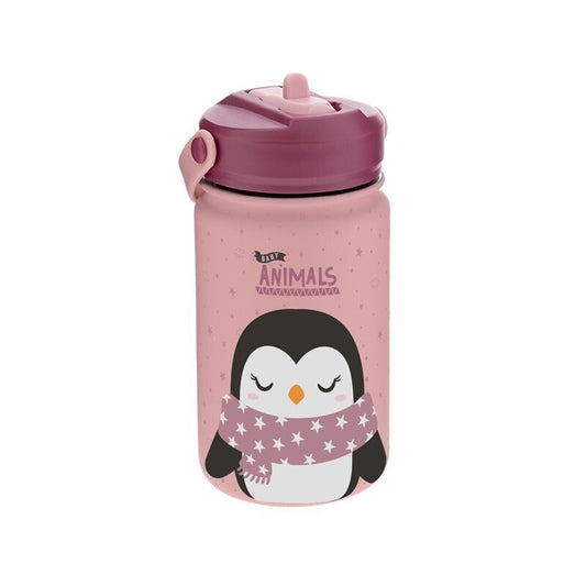 Garrafa térmica 330ml Aurea kids - Pinguim