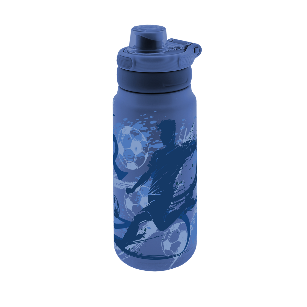 Garrafa térmica Sport 750 ml Áurea – Football Zone – Azul Mazarine
