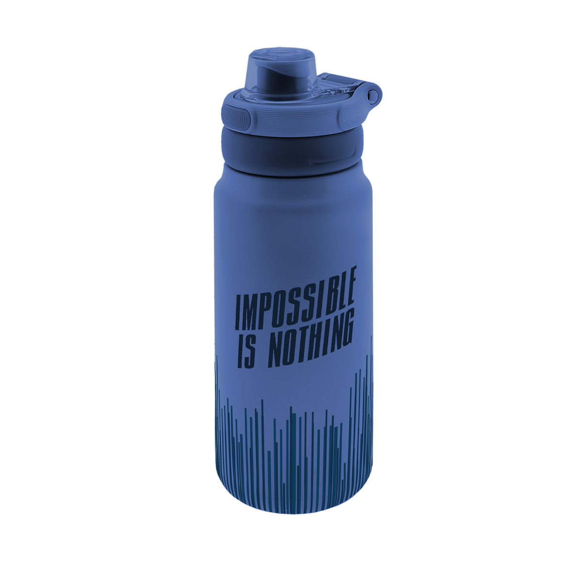 Garrafa térmica Sport 750 ml Áurea – Impossible is Nothing – Azul Mazarine
