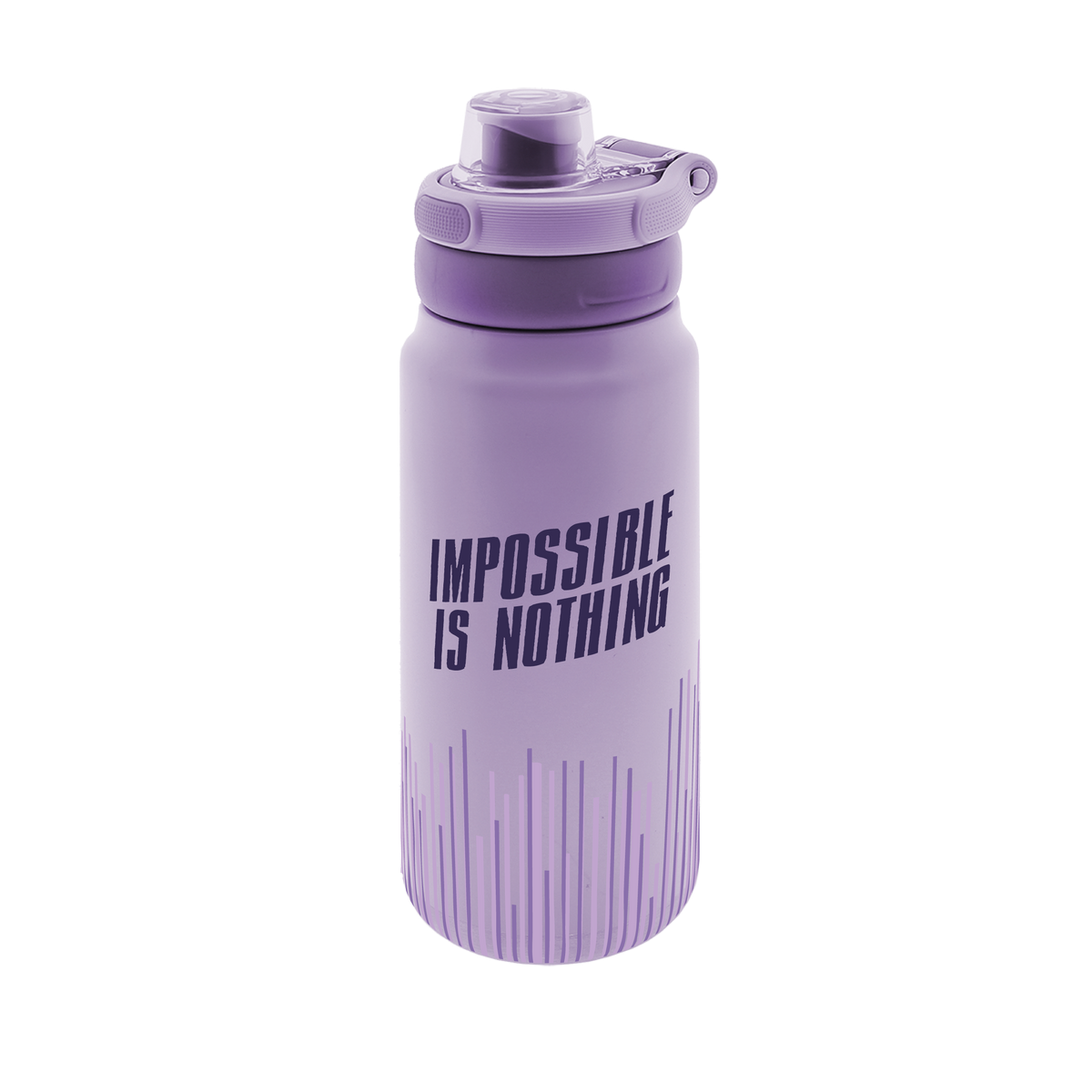 Garrafa térmica Sport 750 ml Áurea – Impossible is Nothing – Lilás