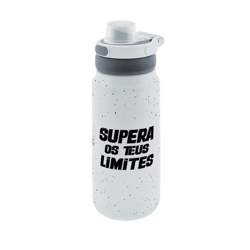 Garrafa térmica Sport 750 ml Áurea – Supera Os Teus Limites – Branco gelo — Ref. BTS0160-PT