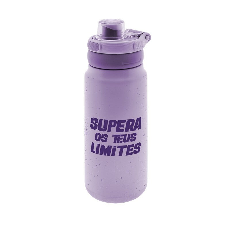 Garrafa térmica Sport 750 ml Áurea – Supera Os Teus Limites – Lilás — Ref. BTS0161-PT
