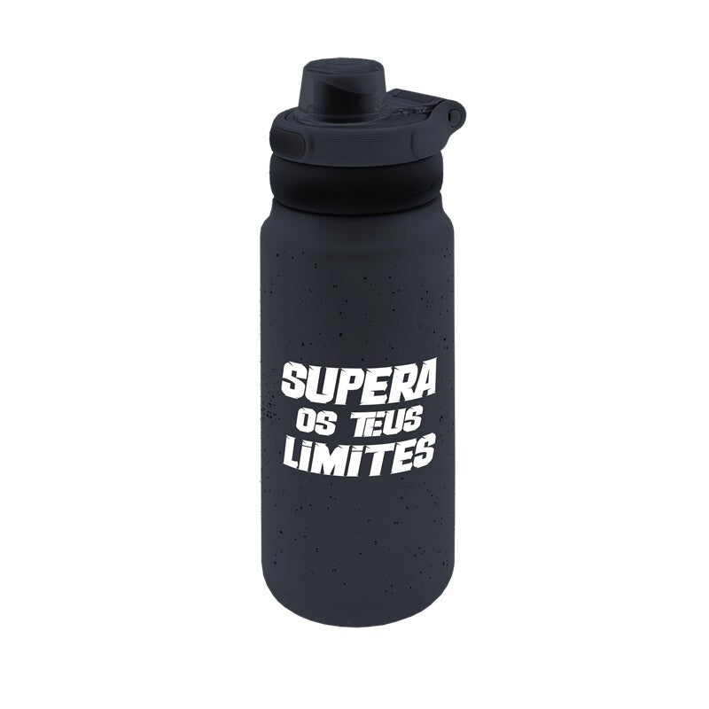 Garrafa térmica Sport 750 ml Áurea – Supera Os Teus Limites – Preto — Ref. BTS0162-PT