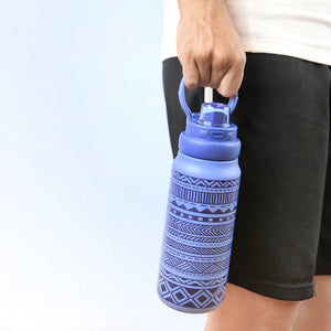 Garrafa térmica Sport 750 ml Áurea – Tribal Flow – Azul Mazarine