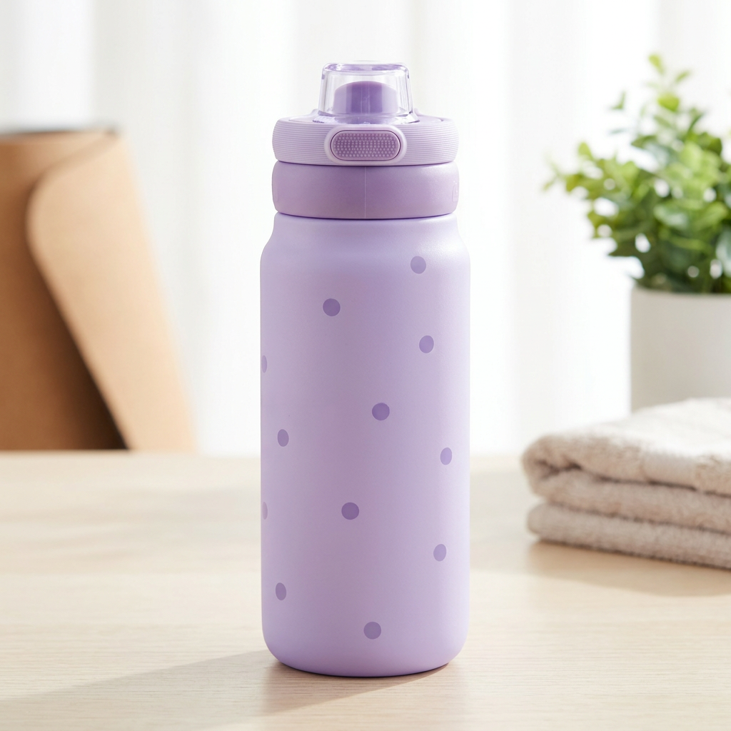 Garrafa térmica Sport 750 ml Áurea – Pastel Dots – Lilás