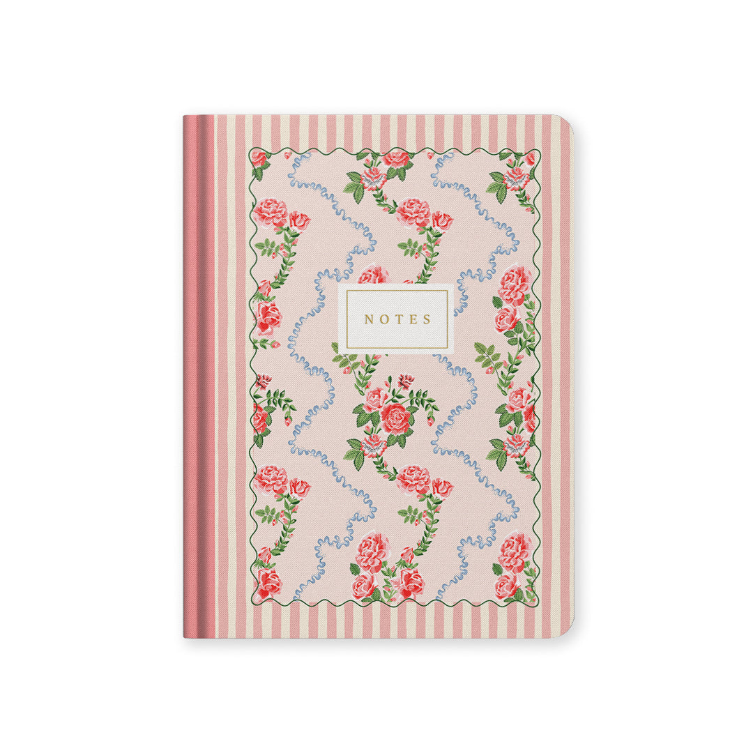 Caderno Cath Kidston B6 Rose Flutter Stripe