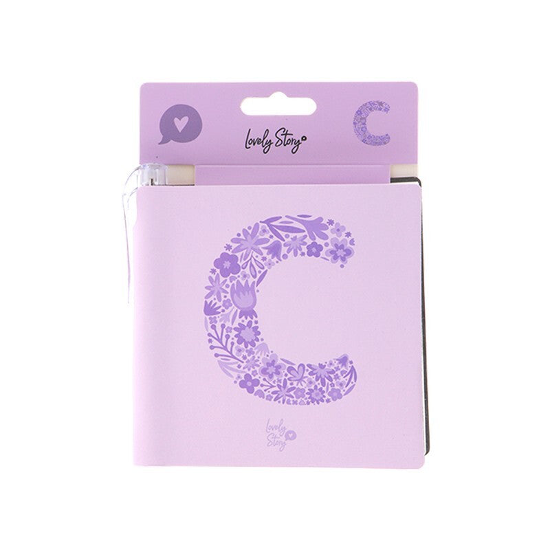 Caderno com letra e caneta Lovely Story — Roxo / C