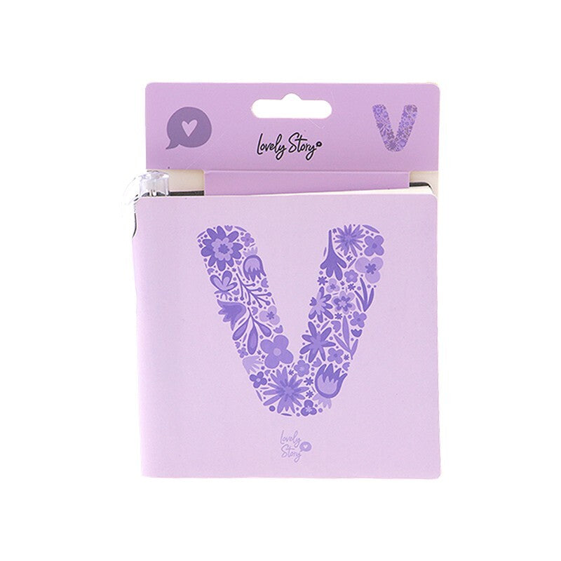 Caderno com letra e caneta Lovely Story — Roxo / V