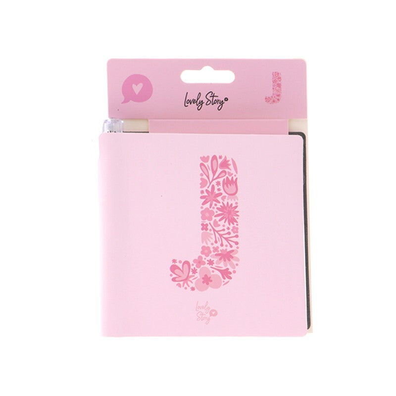 Caderno com letra e caneta Lovely Story — Rosa / J