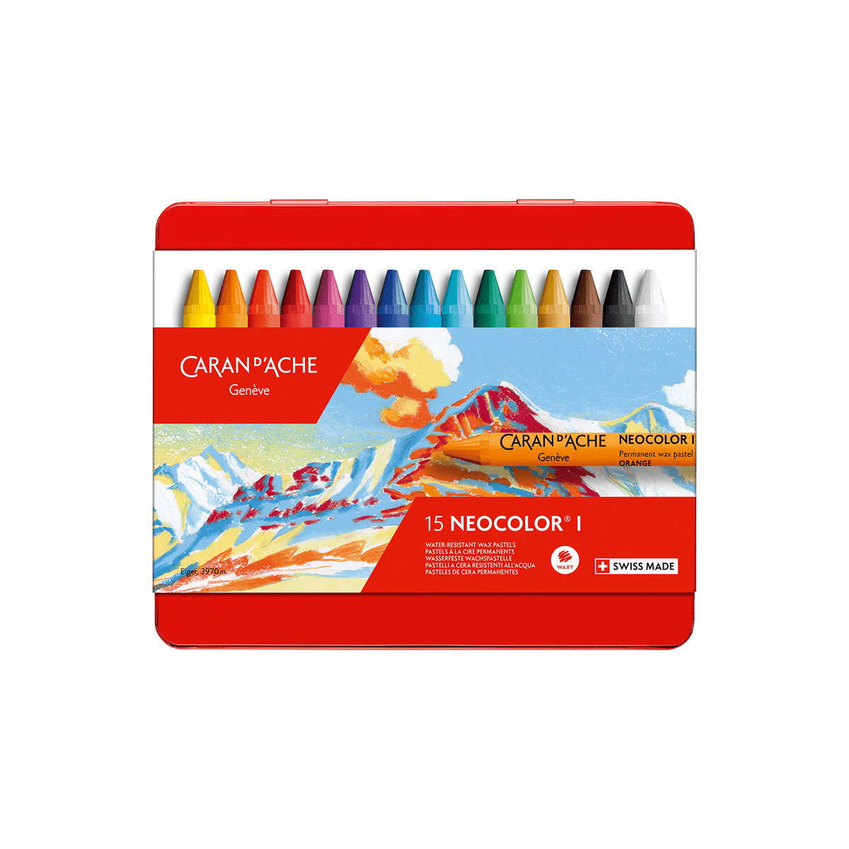 Lápis de cera Caran d'Ache Neocolor I — 15 cores