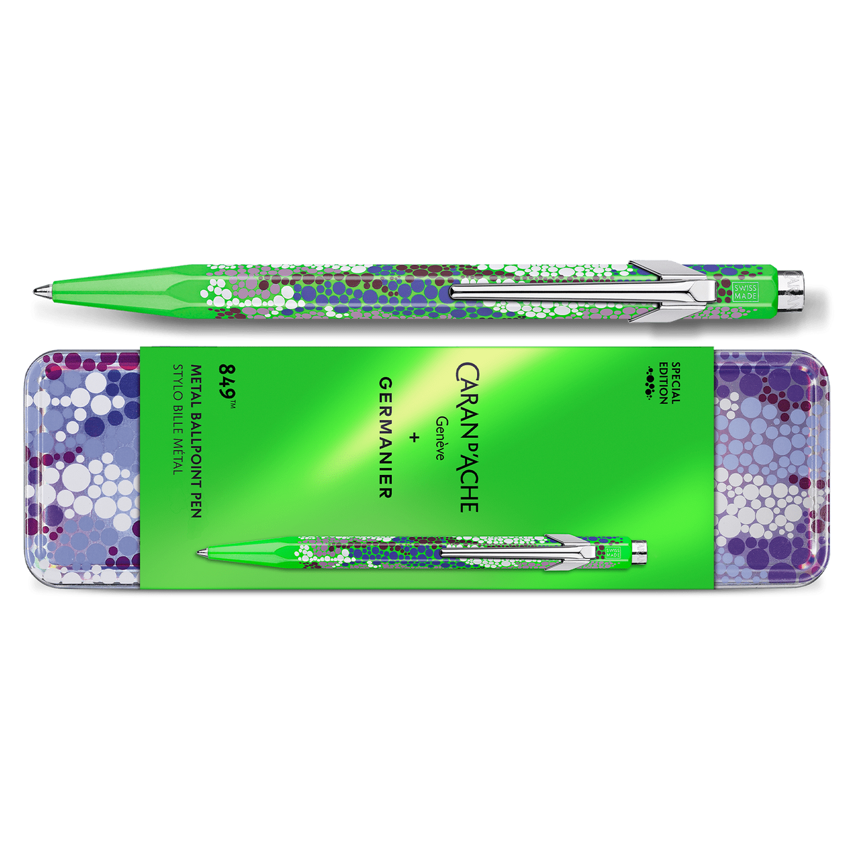 Esferográfica Caran d'Ache 849 Germanier Green com caixa metálica