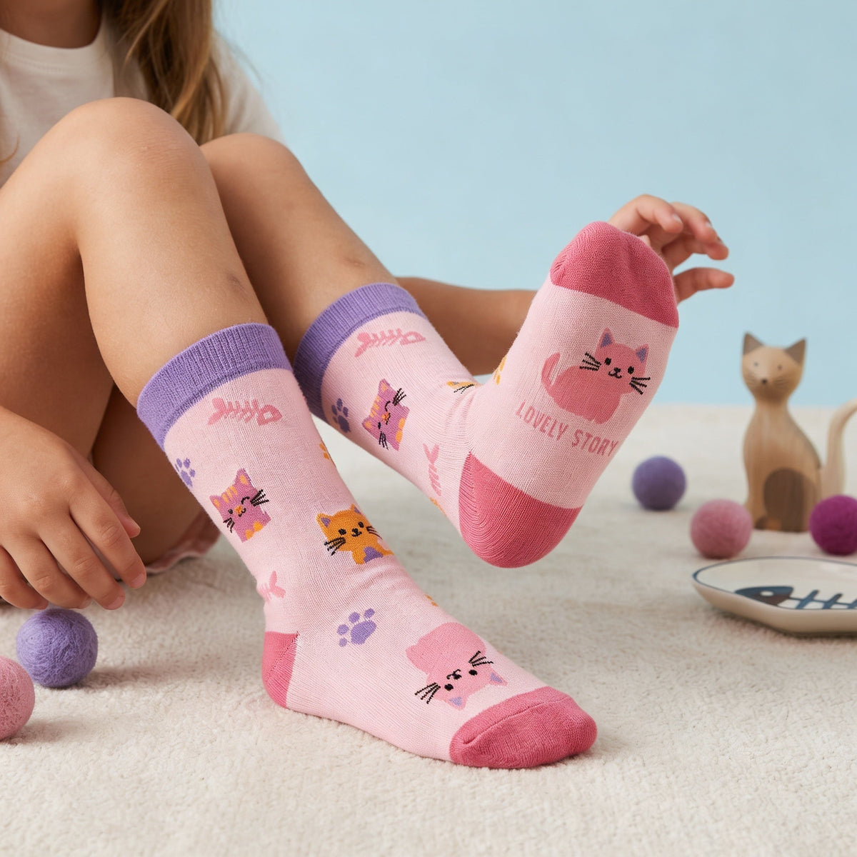 Meias Infantis Lovely Story Cool Cats – 24–29 – fotografia 2