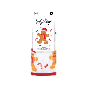 Meias de Natal Lovely Story – Gingerbread — tamanho 24-29 — embalagem