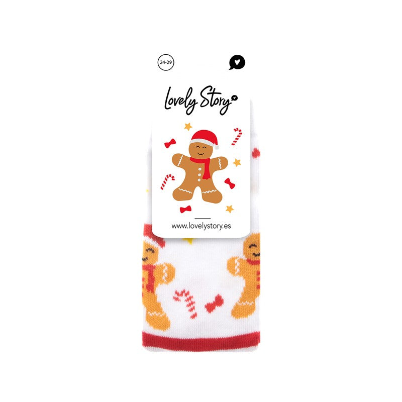 Meias de Natal Lovely Story – Gingerbread — tamanho 24-29 — embalagem