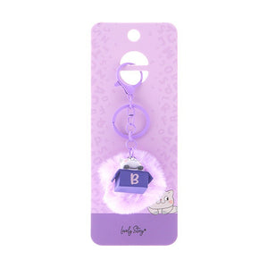 Porta-chaves gato com letra Lovely Story — Roxo / B