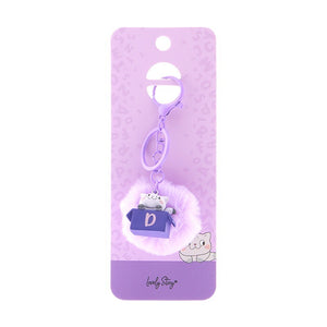 Porta-chaves gato com letra Lovely Story — Roxo / D
