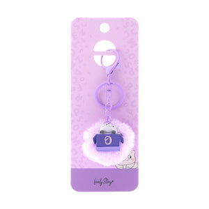 Porta-chaves gato com letra Lovely Story — Roxo / O