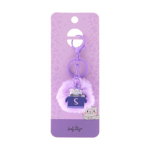 Porta-chaves gato com letra Lovely Story — Roxo / S