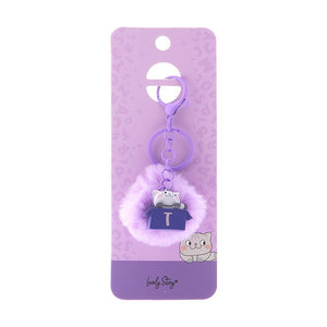 Porta-chaves gato com letra Lovely Story — Roxo / T