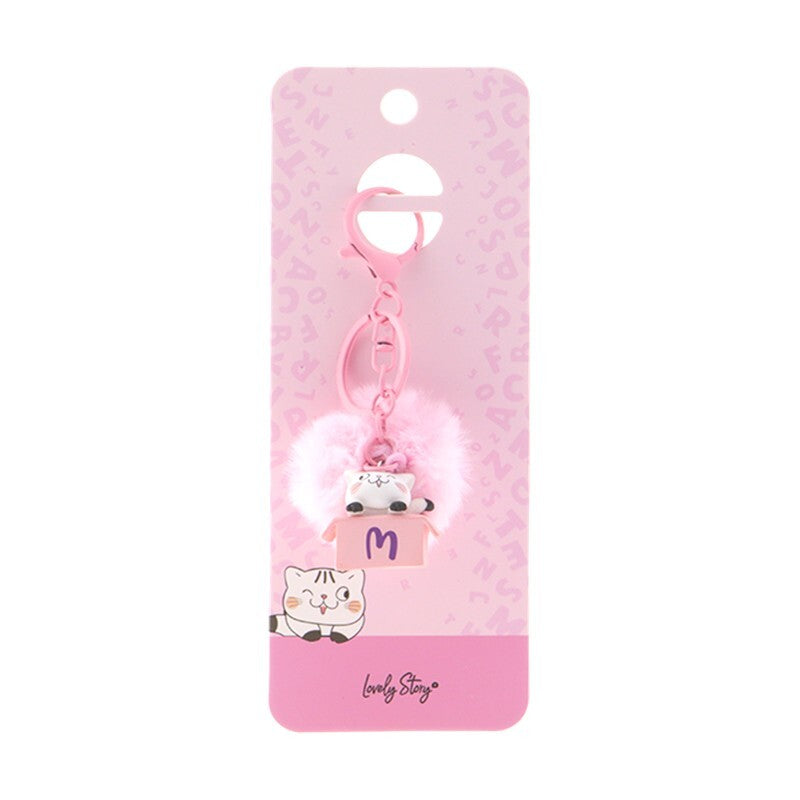 Porta-chaves gato com letra Lovely Story — Rosa / M