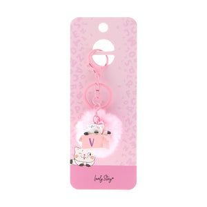 Porta-chaves gato com letra Lovely Story — Rosa / V