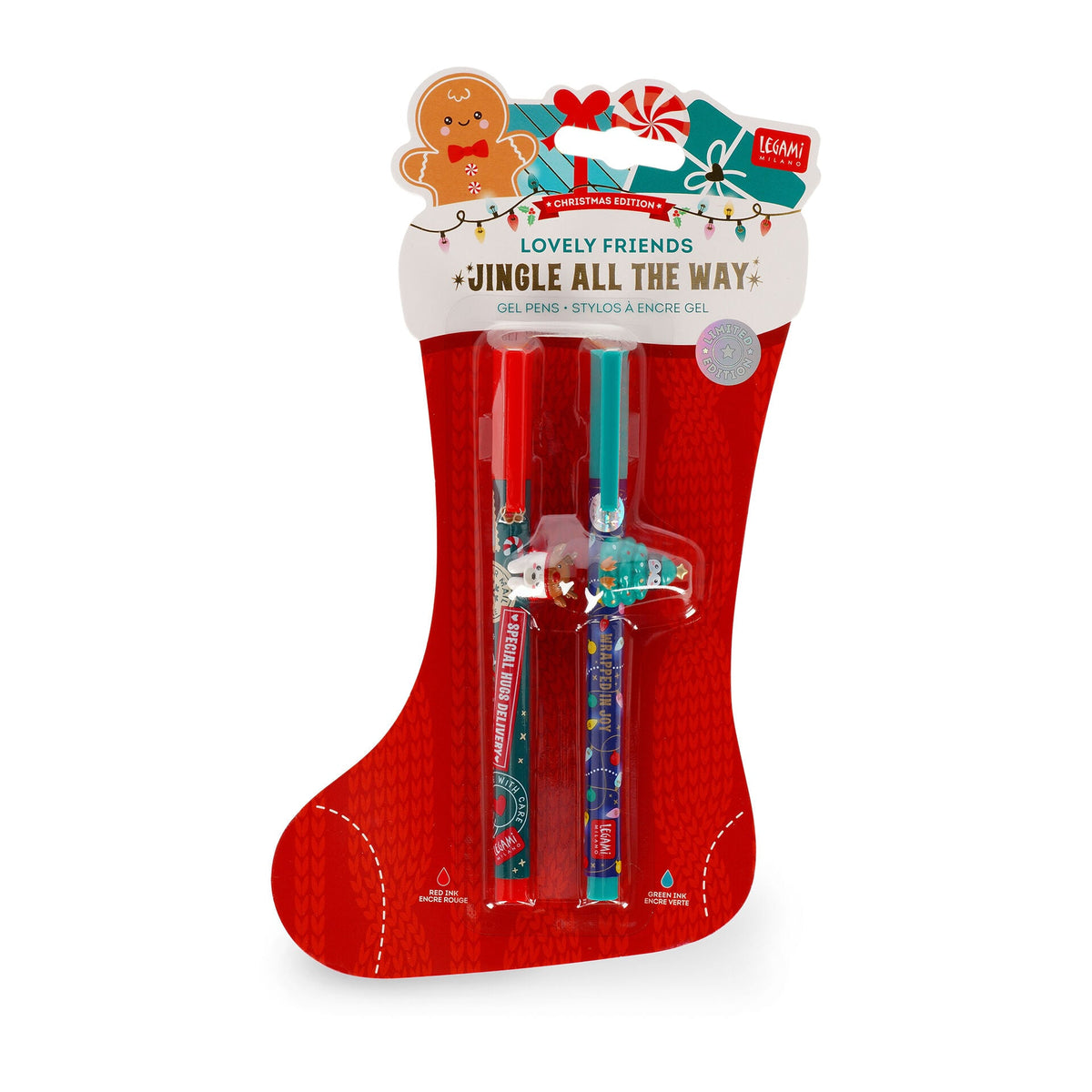 Conjunto de 2 Canetas Legami Lovely Friends – Jingle All the Way