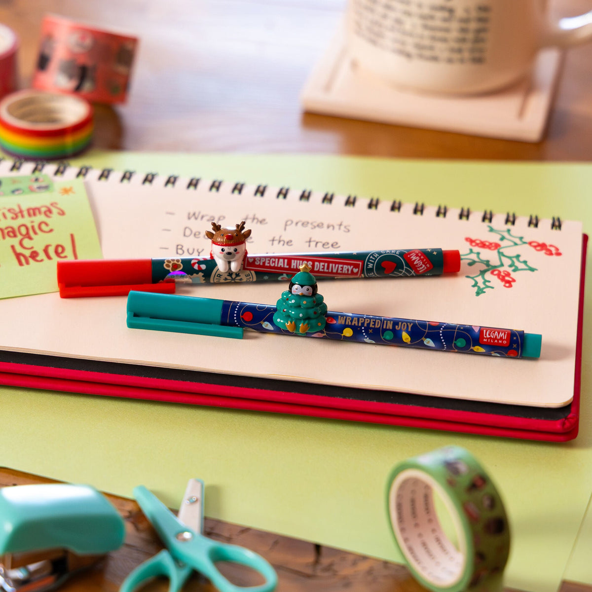 Conjunto de 2 Canetas Legami Lovely Friends – Jingle All the Way