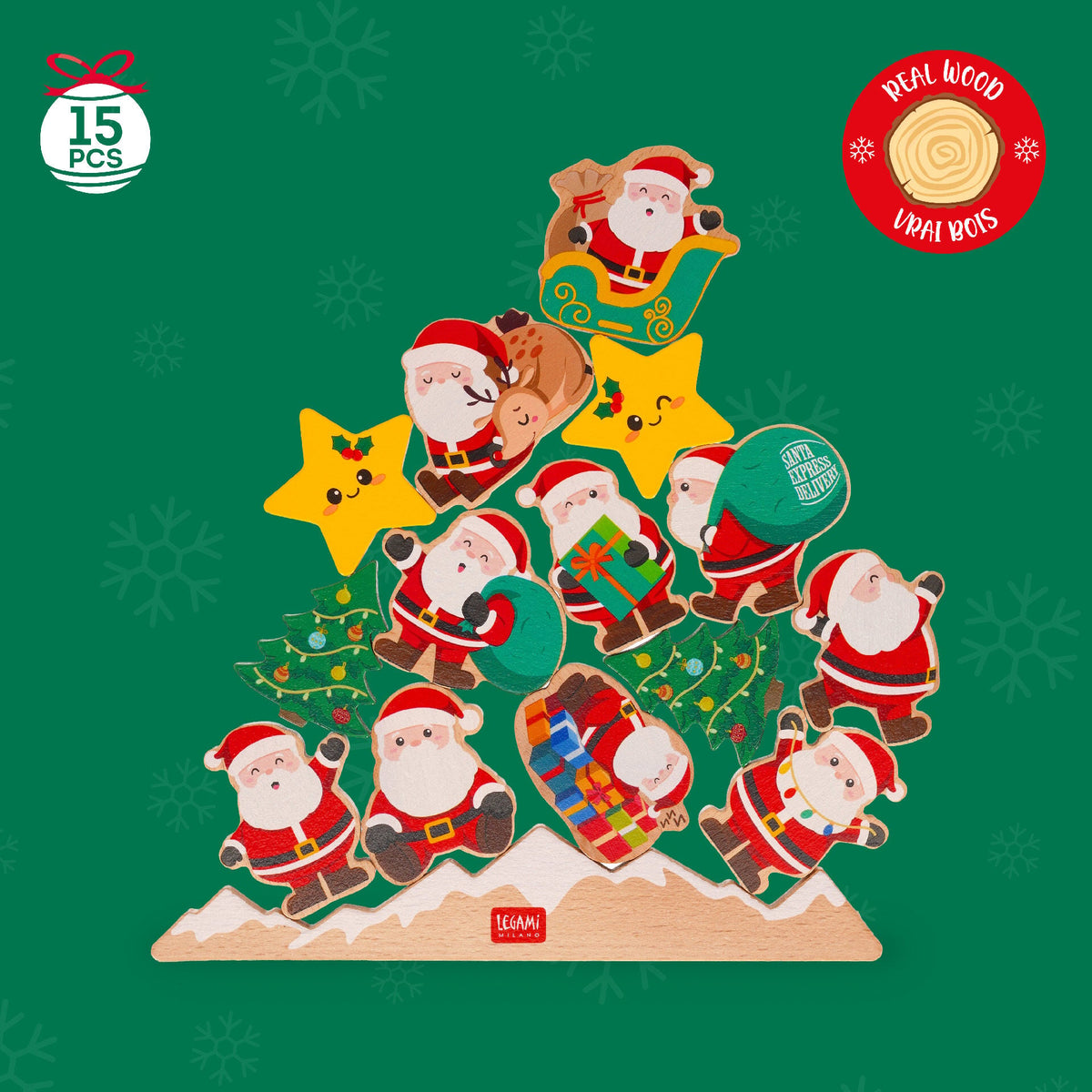 Jogo de Equilíbrio em Madeira Legami – Ho Ho Ho